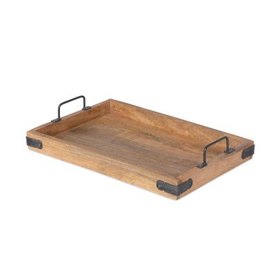 Farmhouse Wooden Cutting Board With Iron Handles