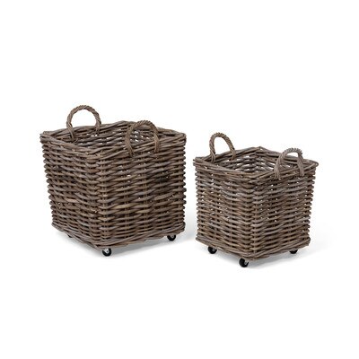 Wicker basket/laundry/storage on wheels