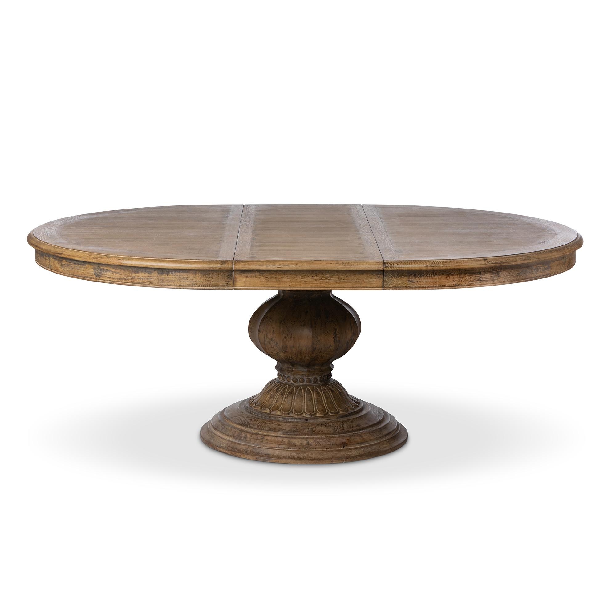 Extending pedestal store dining table