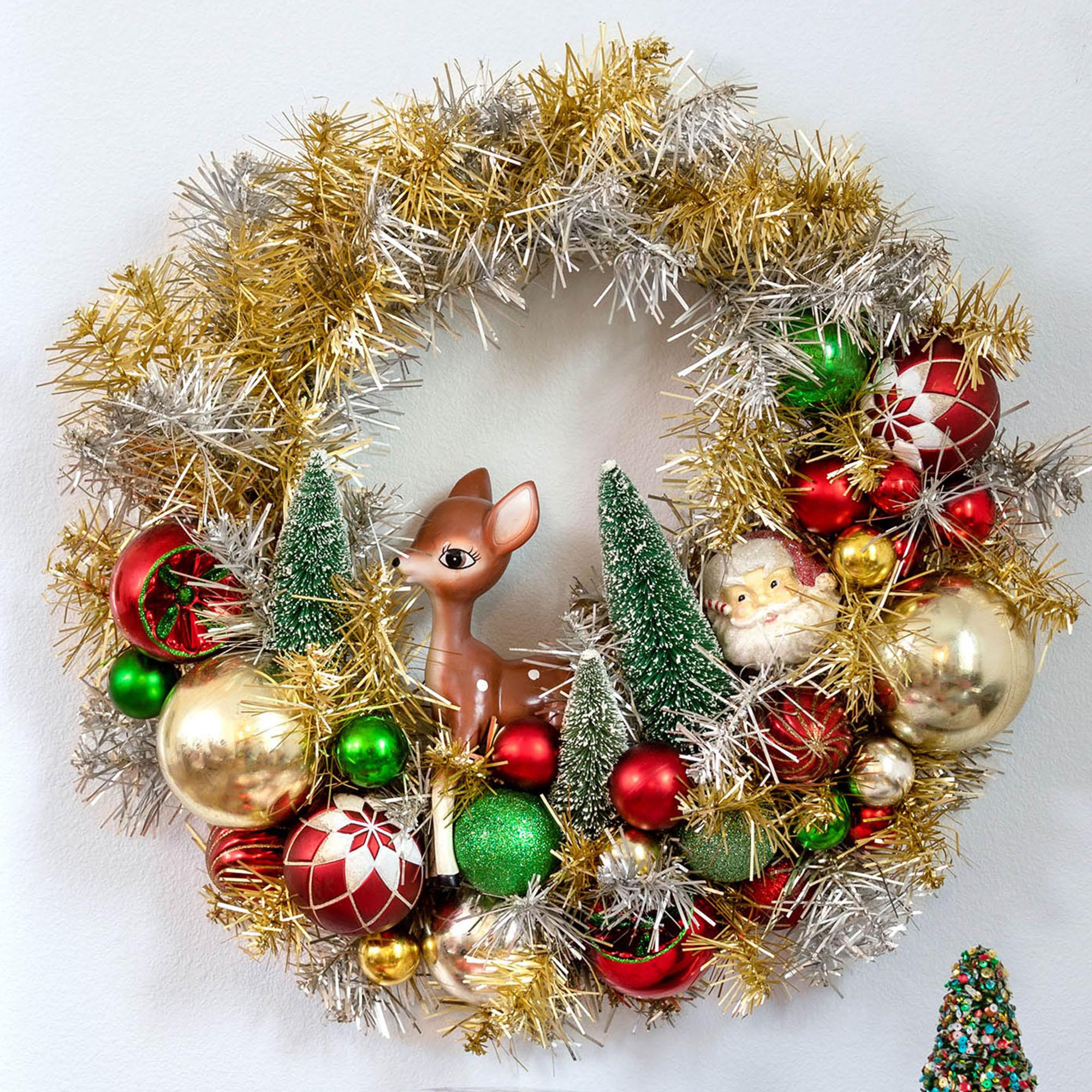 TINSEL VINTAGE LIGHTED WREATH deals